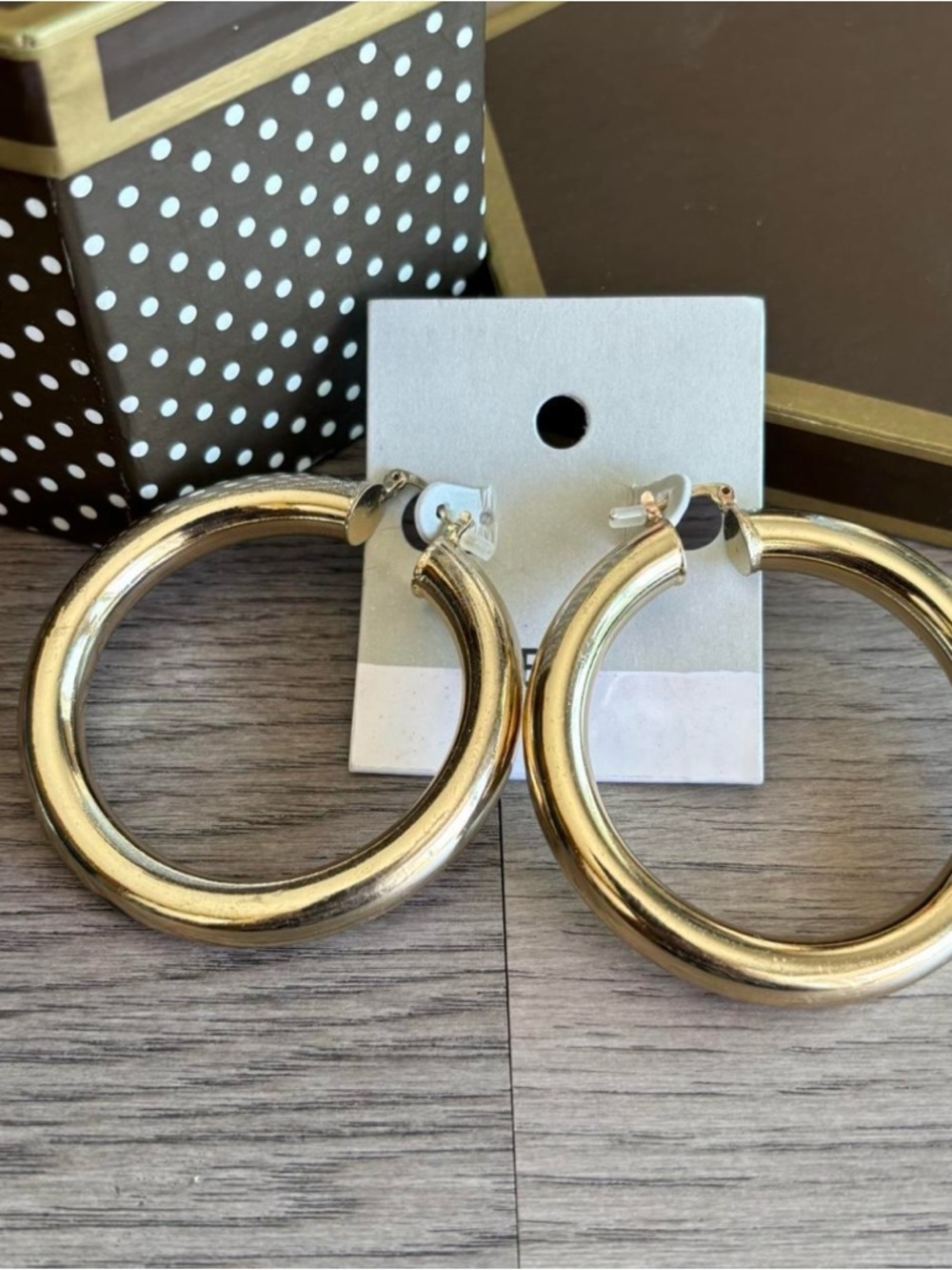 Classic Gold Tone Chunky Hoop Earrings